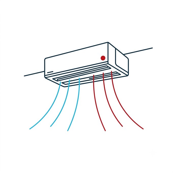 Air-to-air heat pump providing both heating and cooling