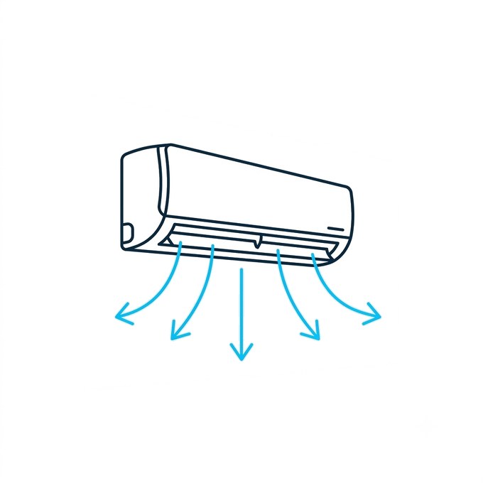 Wall-mounted split air conditioning unit